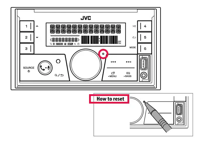 how to reset jvc car stereo double din