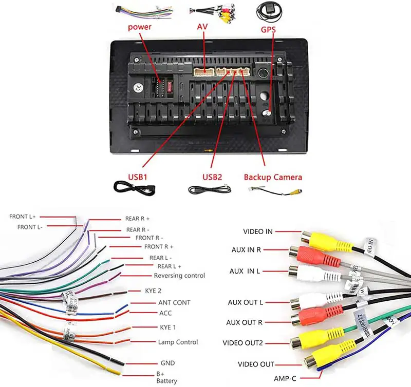 Hikity 10 1 Android Car Stereo wiring diagram color codes chinese brand