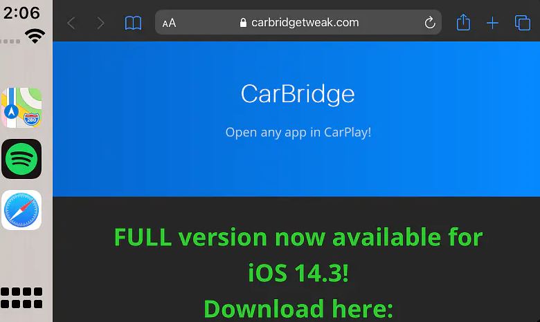 CarBrige works to link the iPhone to the car screen